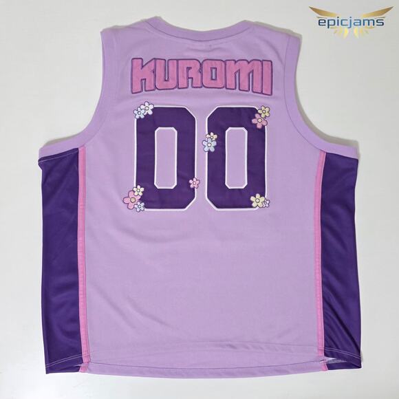 Sanrio Kuromi Embroidered Women's Cropped Basketball Jersey Size L - Picture 2 of 7